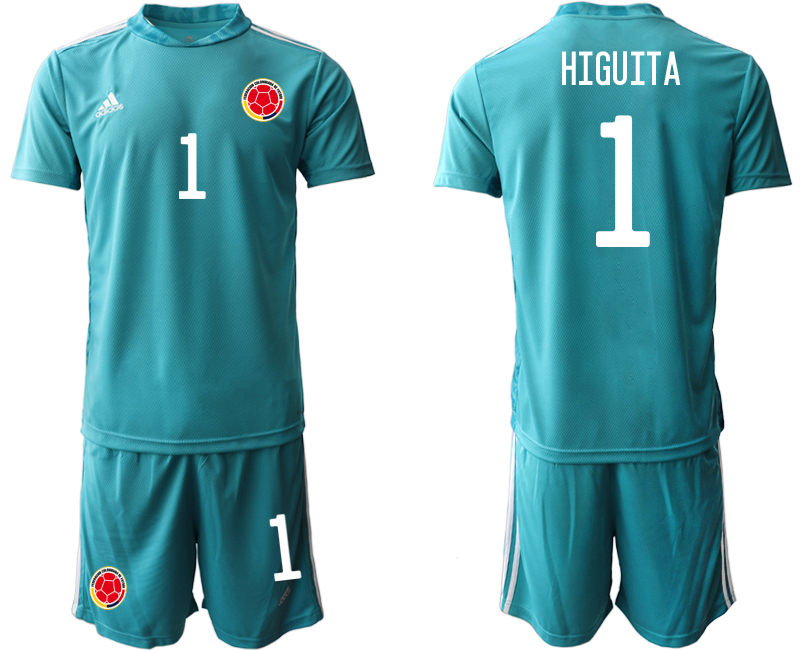 Men 2020-2021 Season National team Colombia goalkeeper blue #1 Soccer Jersey2
